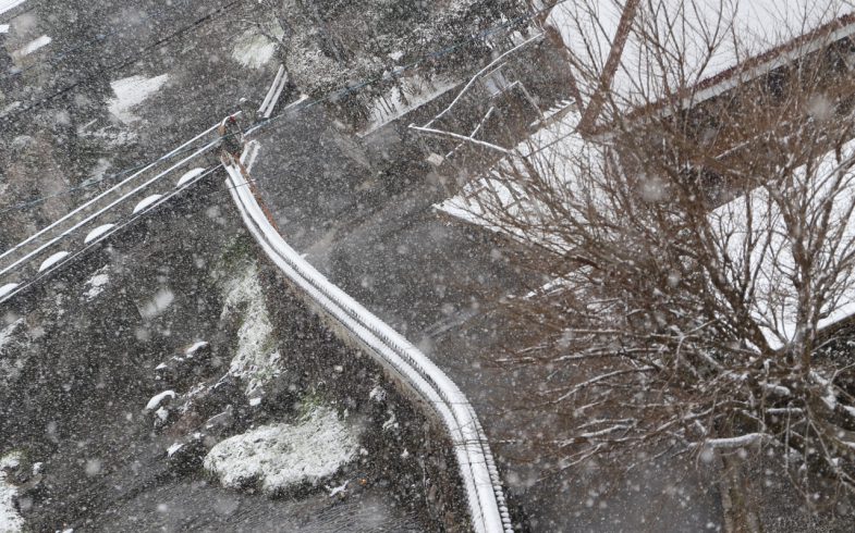 雪の降る街